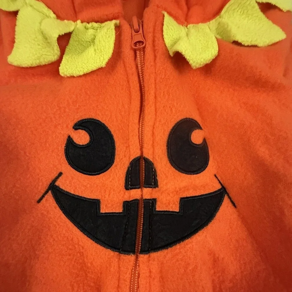 Clothing‎ Pumpkin Costume Unisex Baby Orange Fleece Hooded Romper Mingyilu